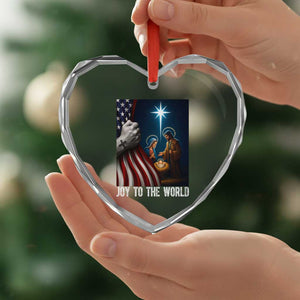 Jesus Christian Heart Crystal Glass Ornament American Flag Joy To The World Christmas TS14 Print Your Wear