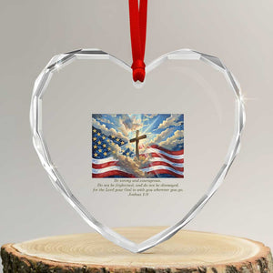 Jesus Christian Heart Crystal Glass Ornament American Flag Religious Cross Bible Verse Faith Inspirational TS14 Transparent Glass 3'' Heart Print Your Wear