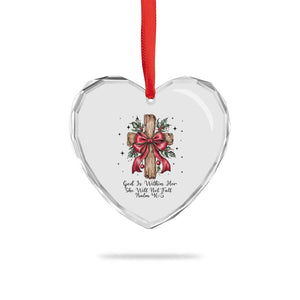 Jesus Christian Heart Crystal Glass Ornament Cross Bible Verse Inspirational Christmas TS14 Print Your Wear