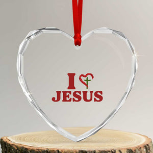 Jesus Christian Heart Crystal Glass Ornament Religious Faith Inspirational Bible Verse TS14 Transparent Glass 3'' Heart Print Your Wear