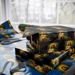 Jesus Christian Wrapping Paper Roll Hug Lamb Faith Easter TS14 Black Print Your Wear