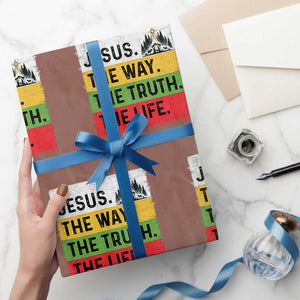 Jesus Christian Wrapping Paper Roll The Way The Truth The Life Nativity Scene TS14 Mocha Print Your Wear
