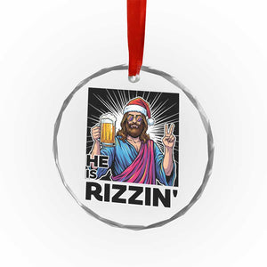 Jesus Christmas Crystal Glass Ornament Funny Drinking Beer Xmas Holiday TS14 Print Your Wear
