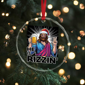 Jesus Christmas Crystal Glass Ornament Funny Drinking Beer Xmas Holiday TS14 Print Your Wear