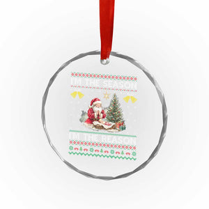 Jesus Christmas Crystal Glass Ornament Santa With Jesus Baby Reason Xmas TS14 Print Your Wear