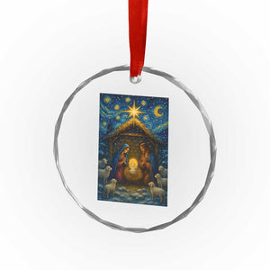 Jesus Christmas Crystal Glass Ornament Starry Night Nativity Scene Xmas TS14 Print Your Wear