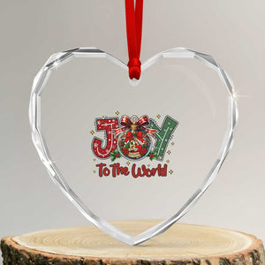Jesus Christmas Heart Crystal Glass Ornament Joy To The World TS14 Transparent Glass 3'' Heart Print Your Wear