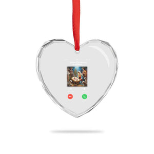 Jesus Christmas Heart Crystal Glass Ornament Video Call Nativity Scene Funny Christian Xmas TS14 Print Your Wear