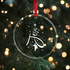 Jesus Christmas Tree Crystal Glass Ornament Christian Faith TS10 Print Your Wear