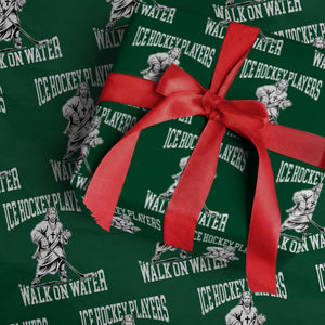Jesus Ice Hockey Players Walk On Water Wrapping Paper Roll Funny Christian Gift TS12 Green Print Your Wear