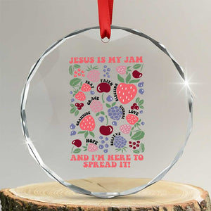 Jesus Is My Jam And I Am Here To Spread It Crystal Glass Ornament Christian Faith TS11 Transparent Glass 3'' Circle Print Your Wear