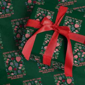 Jesus Is My Jam And I Am Here To Spread It Wrapping Paper Roll Christian Faith TS11 Green Print Your Wear