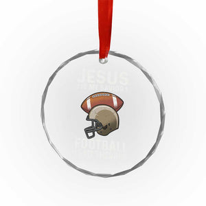 Jesus Is My Savior Football Is My Therapy Crystal Glass Ornament Christian Football Lover TS12 Print Your Wear