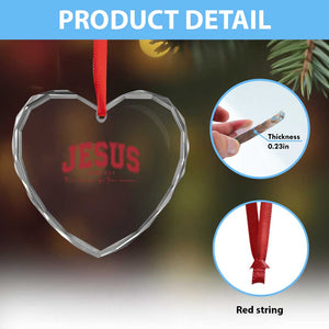 Jesus is the Reason Christmas Heart Crystal Glass Ornament Christian Varsity TS10 Print Your Wear