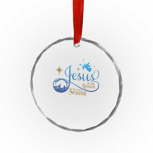 Jesus Is The Reason For The Season Crystal Glass Ornament Nativity Scene TS11 Print Your Wear