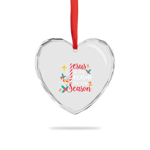 Jesus Is The Reason For The Season Heart Crystal Glass Ornament Christmas Jolly Bell TS11 Print Your Wear