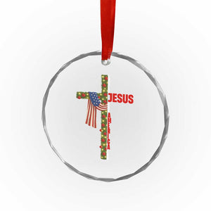 Jesus Patriotic Christmas Crystal Glass Ornament Loves Jesus And America Too TS14 Print Your Wear
