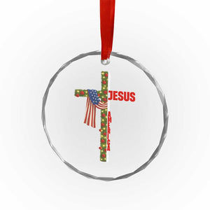 Jesus Patriotic Christmas Crystal Glass Ornament Loves Jesus And America Too TS14 Print Your Wear