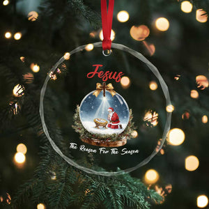 Jesus Santa Christmas Crystal Glass Ornament The Reason For The Season TS14 Print Your Wear