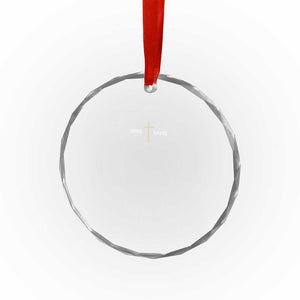 Jesus Saves Crystal Glass Ornament Cross Subtle Christian Minimal Religious Faith