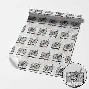 Jesus Saves Wrapping Paper Roll Funny Christian Soccer Goalie TS12 Christmas Plaid Print Your Wear