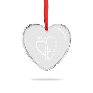 Jesus The Way The Truth The Life Heart Crystal Glass Ornament Christian Cross With Heart TS11 Print Your Wear