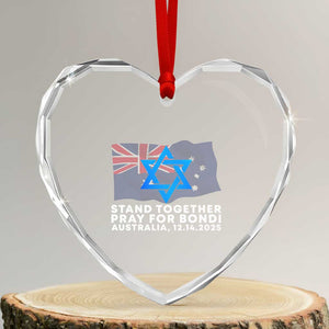 Jewish Strong Stand Together Heart Crystal Glass Ornament Pray for Bondi Australia Hanukkah Dec 14 2025 Remembrance TS02 Transparent Glass 3'' Heart Print Your Wear