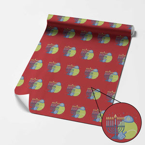 Jewish Tennis Player Hanukkah Wrapping Paper Roll Funny Racquet Lover Gift TS12 Red Print Your Wear