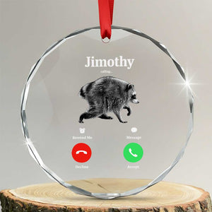Jimothy Calling Phone Call Seattle Raccoon Crystal Glass Ornament