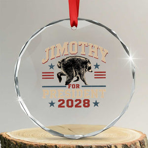 Jimothy For President 2028 Crystal Glass Ornament Funny Jimothy The Raccoon Seattle Trash Panda Meme