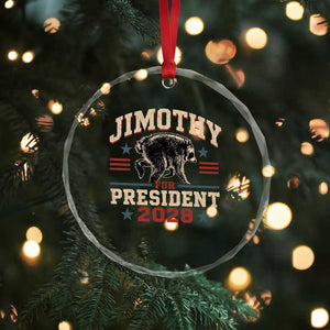 Jimothy For President 2028 Crystal Glass Ornament Funny Jimothy The Raccoon Seattle Trash Panda Meme