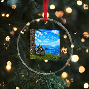 Jimothy Raccoon Dreamcore Crystal Glass Ornament Seattle Trash Panda Gen Z Humor Rainbow Aesthetic