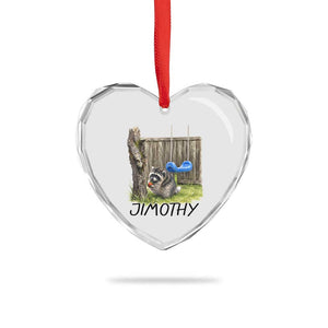 Jimothy Raccoon Heart Crystal Glass Ornament Cute Seattle Trash Panda Viral Meme