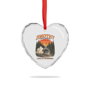 Jimothy Raccoon Seattle Meme Heart Crystal Glass Ornament Viral Trash Panda Do Not Pet The Round King