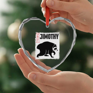 Jimothy The Raccoon Heart Crystal Glass Ornament Japanese Style Trash Panda Graphic