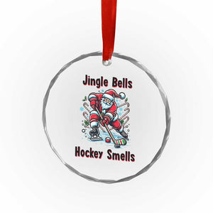 Jingle Bells Hockey Smells Crystal Glass Ornament Funny Santa Ice Hockey Christmas Gift TS12 Print Your Wear