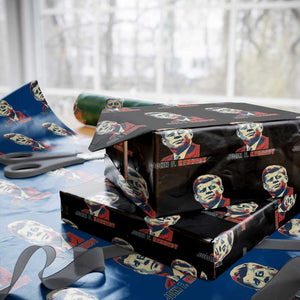 John F Kennedy American Flag US President Wrapping Paper Roll TS14 Black Print Your Wear