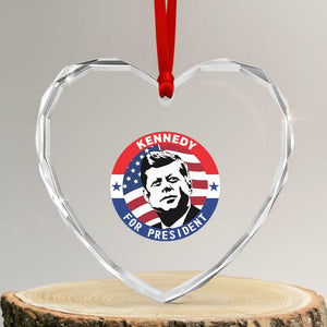 John F Kennedy US President American History Heart Crystal Glass Ornament TS14 Transparent Glass 3'' Heart Print Your Wear
