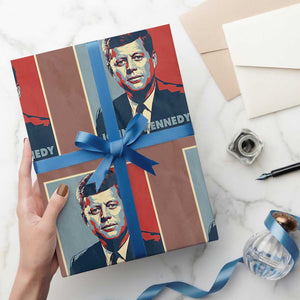 John F Kennedy Wrapping Paper Roll American President History US Presidential Leader TS14 Mocha Print Your Wear