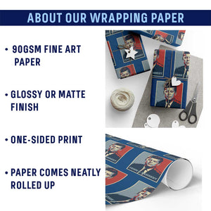 John F Kennedy Wrapping Paper Roll American President History US Presidential Leader TS14 Print Your Wear