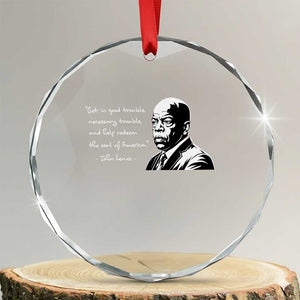 John Lewis Quote Crystal Glass Ornament Black History Good Trouble TS14 Transparent Glass 3'' Circle Print Your Wear