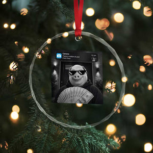 John Pork Meme Crystal Glass Ornament There Is Motion At Your Front Door Funny Brainrot