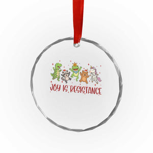 Joy Is Resistance Crystal Glass Ornament Funny Portland Frog Protest Christmas Gift TS12 Print Your Wear