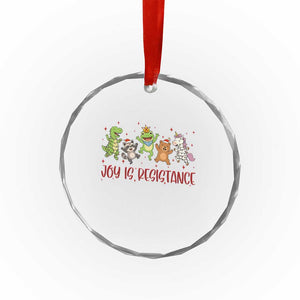 Joy Is Resistance Crystal Glass Ornament Funny Portland Frog Protest Christmas Gift TS12 Print Your Wear