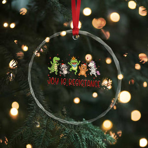 Joy Is Resistance Crystal Glass Ornament Funny Portland Frog Protest Christmas Gift TS12 Print Your Wear