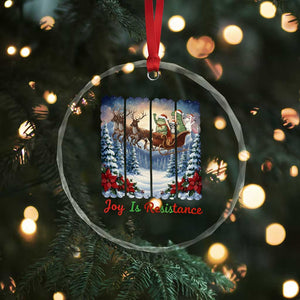 Joy Is Resistance Portland Frog Protest Crystal Glass Ornament Funny Holiday Meme Gift Idea TS12 Print Your Wear