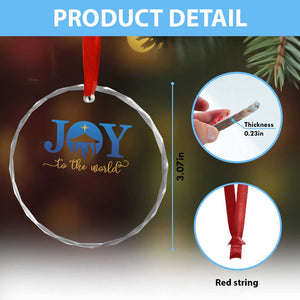Joy To The World Crystal Glass Ornament Christian Christmas Nativity Scene Star Of Bethlehem TS11 Print Your Wear