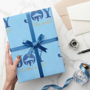 Joy To The World Wrapping Paper Roll Christian Christmas Nativity Scene Star Of Bethlehem TS11 Light Blue Print Your Wear
