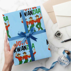 Joyful Kwanzaa Cowboy Wrapping Paper Roll Festival Of Lights African Heritage Gift TS12 Light Blue Print Your Wear