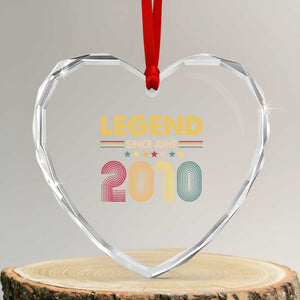 June 16th Birthday Heart Crystal Glass Ornament Legends Since June 2010 Retro Bday TS11 Transparent Glass 3'' Heart Print Your Wear